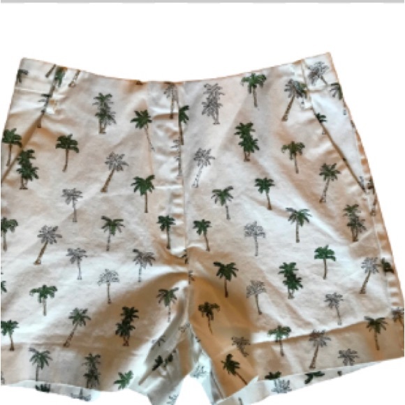 Zara High Waist Palm Tree Print Shorts S - Picture 2 of 5